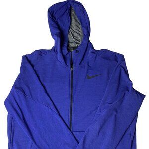 Nike Dri-Fit Men’s XL Full Zip Hoodie —Blue Lightweight Athletic Training Jacket